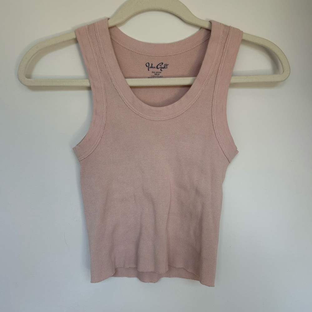 Pink Ribbed Tank Top by Brandy